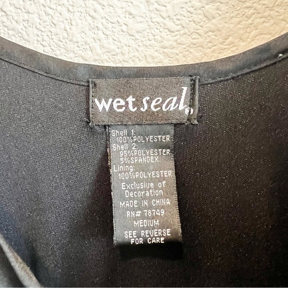 Wet Seal Women's Black & White  Dress Sleeveless Blouson Bodycon Beaded Medium - Picture 6 of 8